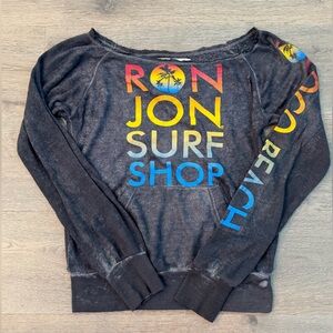 Ron Jon Surf Shop Off The Shoulder Long Sleeve Graphic Coco Beach Sweatshirt